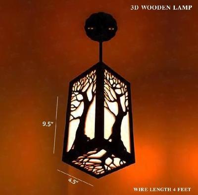 Wooden Geometric Ceiling Lamp for Home Decor