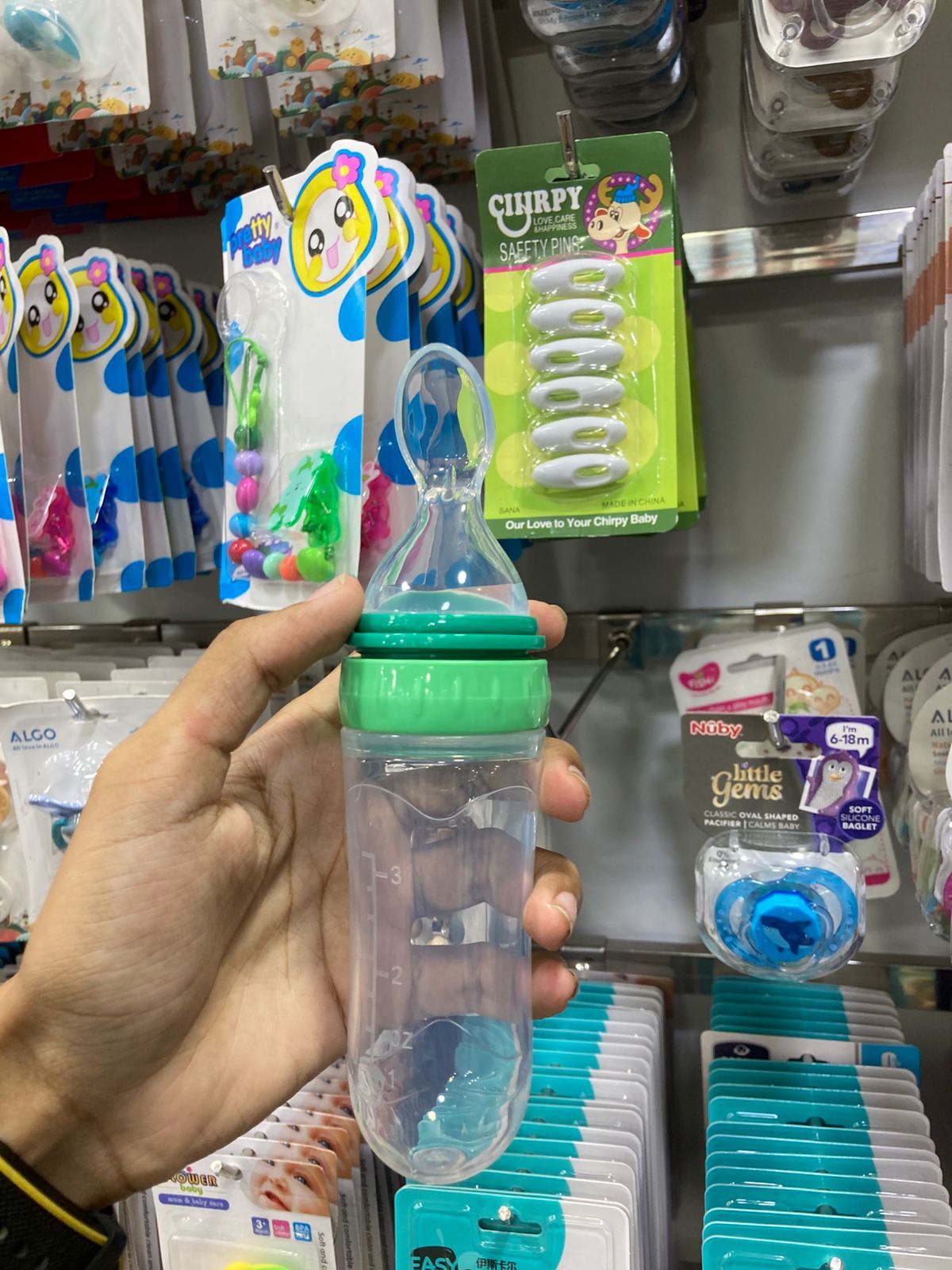 Imported Premium 90ml Baby Spoon Feeder – Full Soft Silicone Squeezy Training Bottle for Semi-Solid Food, Milk & Fruit Mash – Leakproof