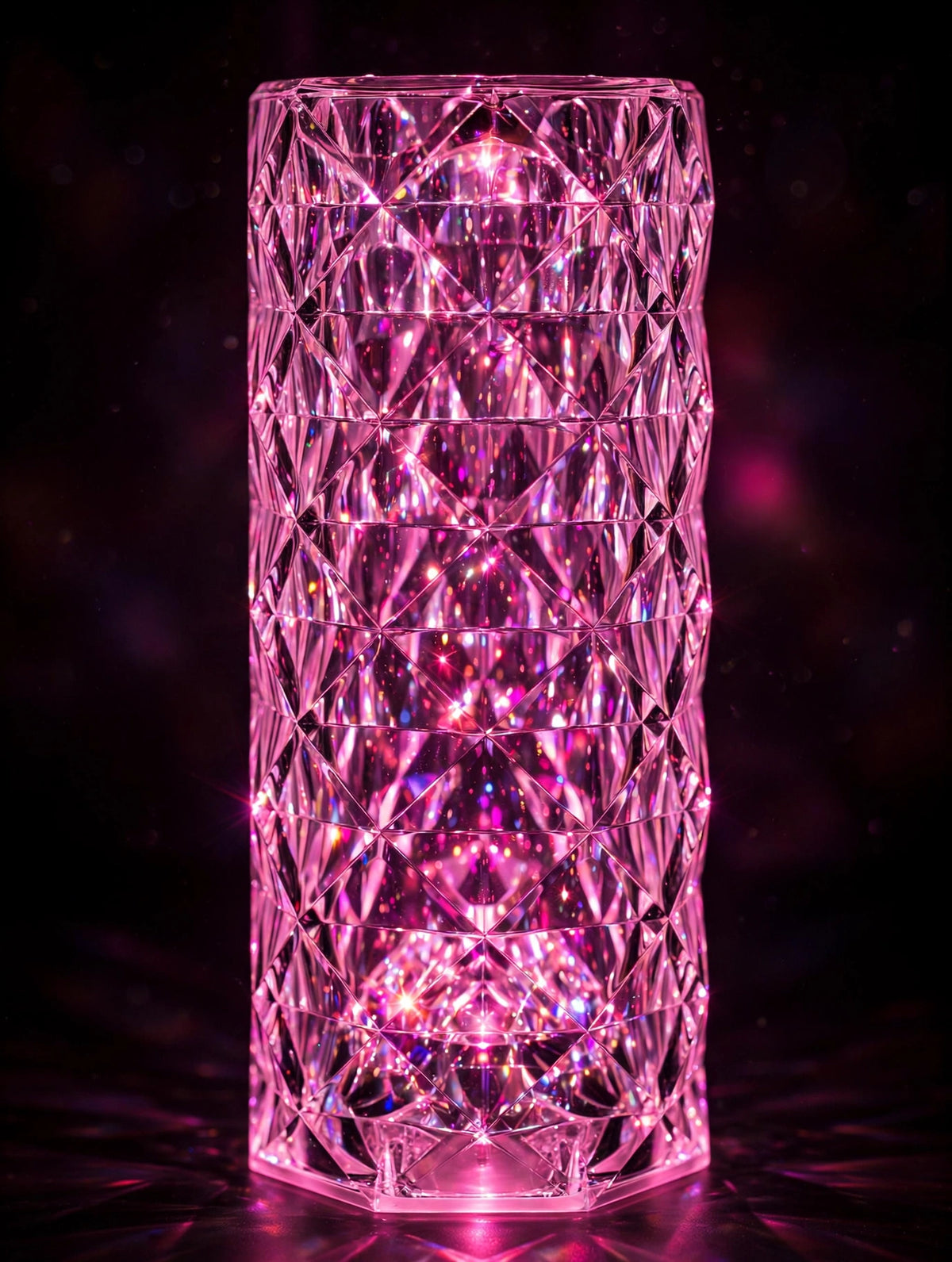 Rechargeable Rose Diamond Table Lamp with Wireless Remote - 16 RGB Colours