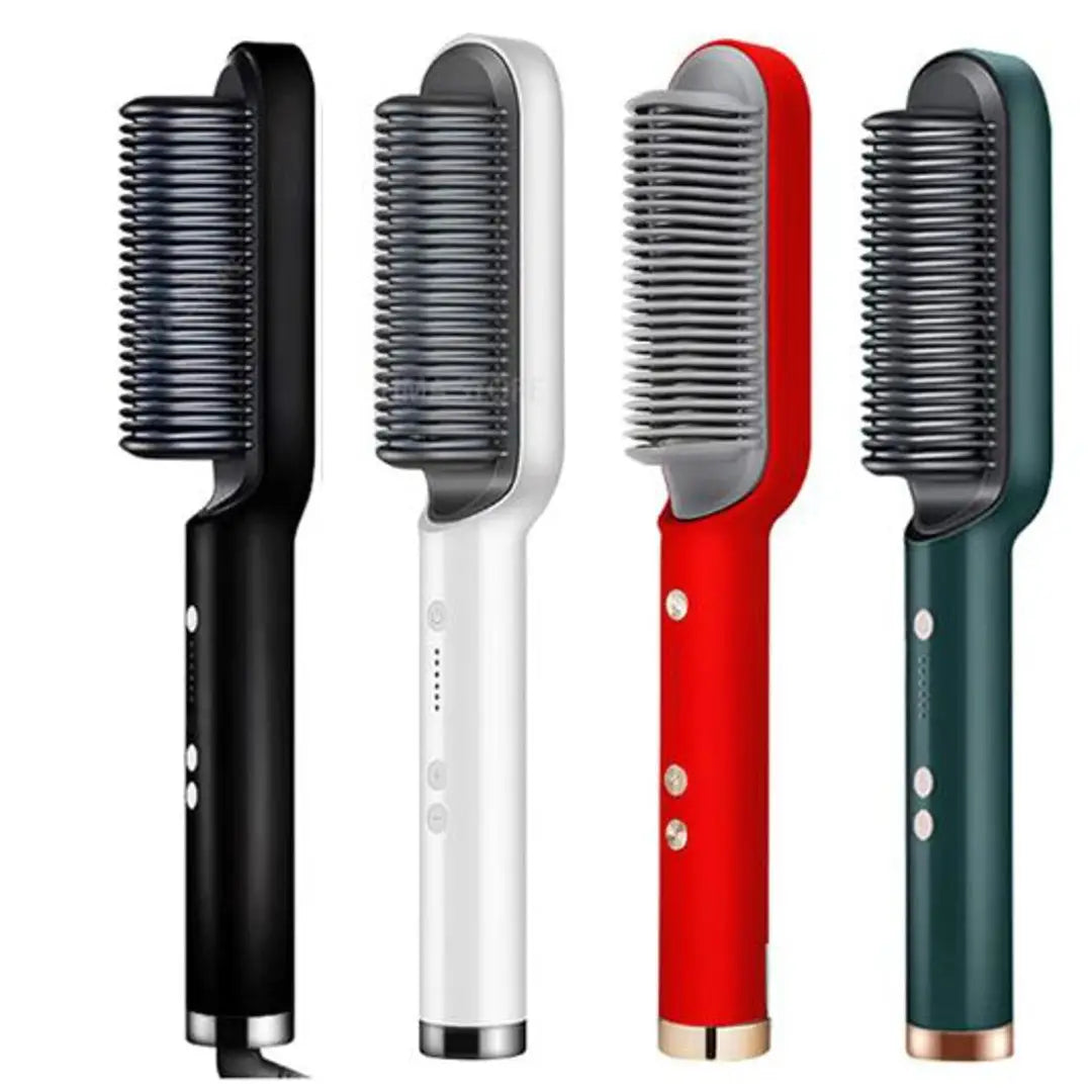 2-in-1 Hair Straightener Brush & Curling Comb