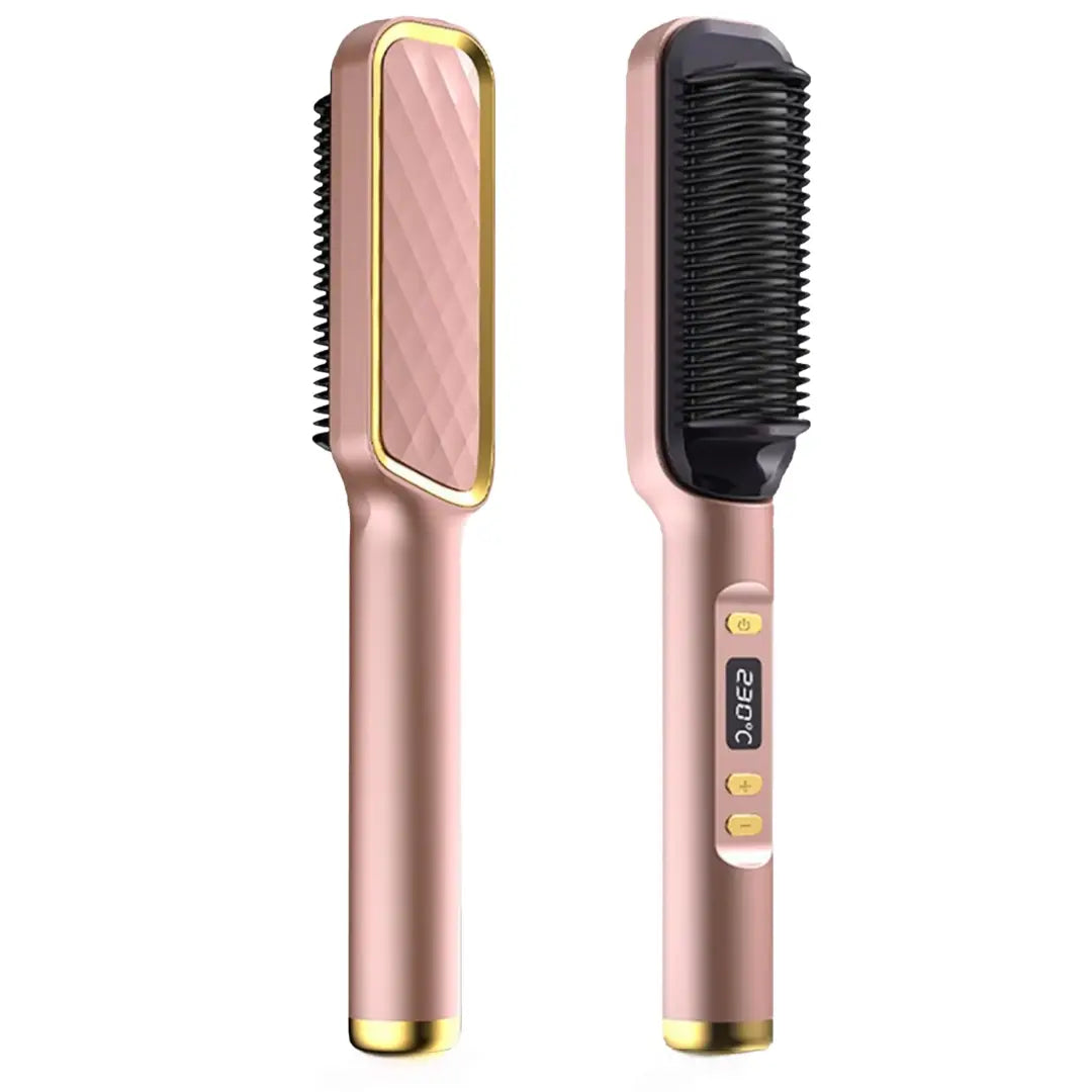 2-in-1 Hair Straightener Brush & Curling Comb