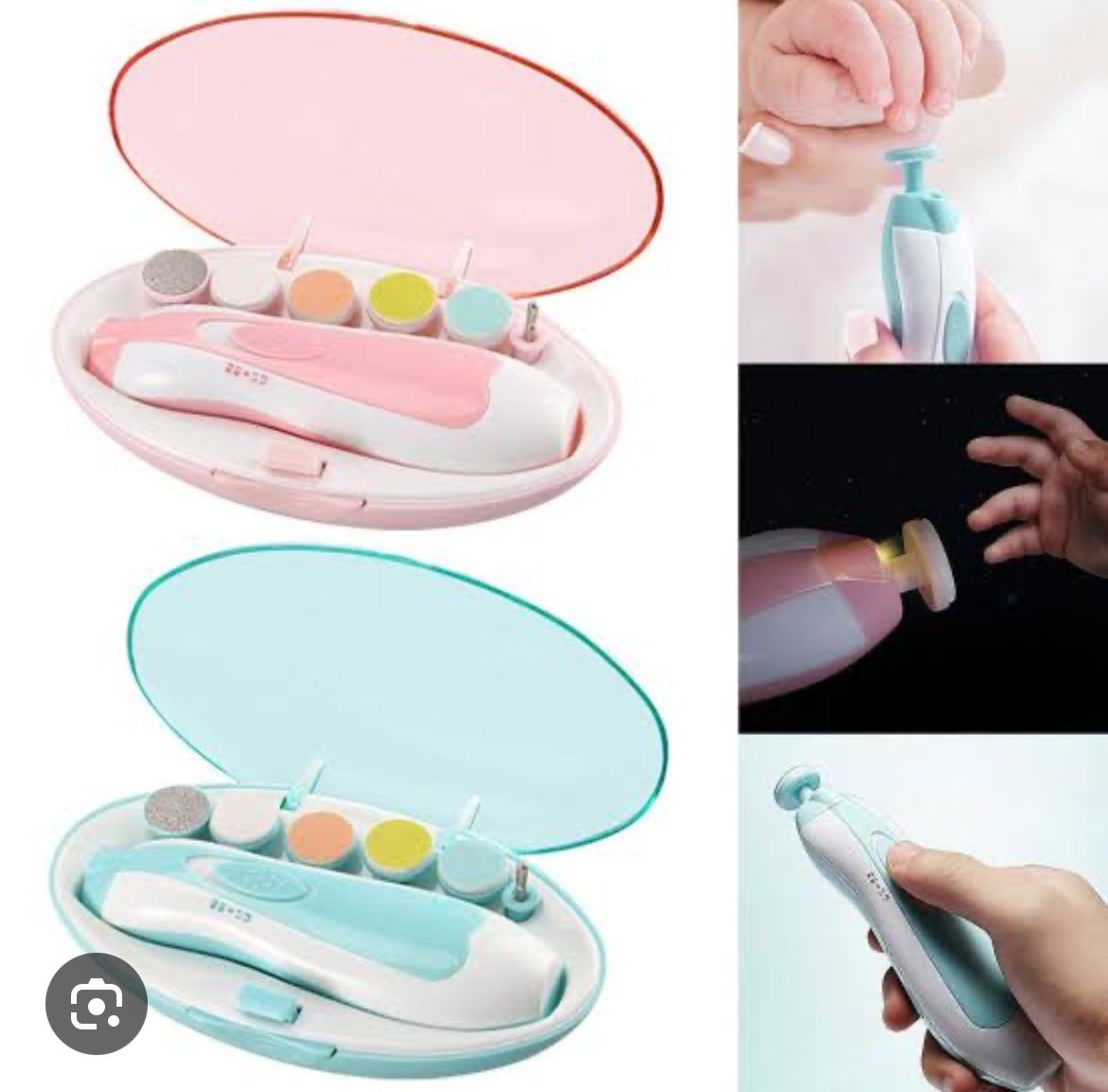 Electric Baby Nail Trimmer with 6 Grits & LED Light