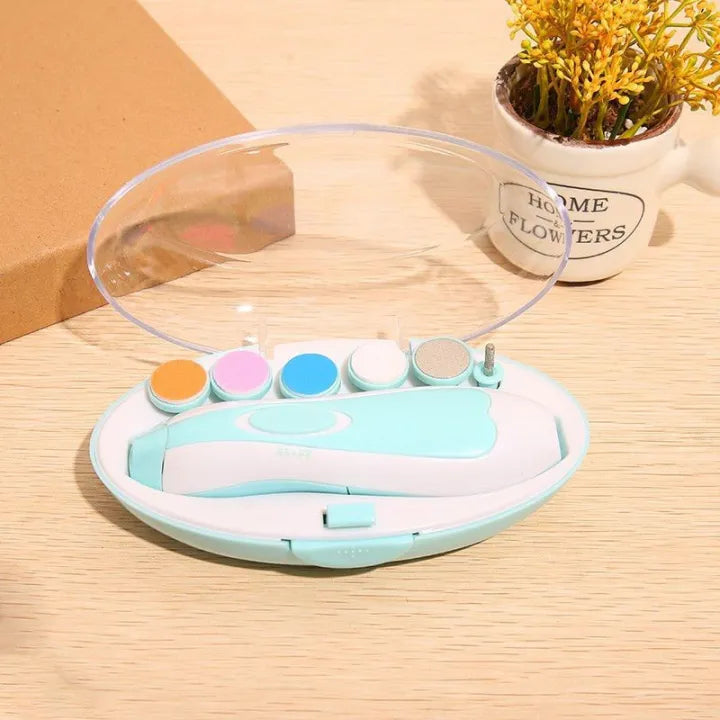 Electric Baby Nail Trimmer with 6 Grits & LED Light