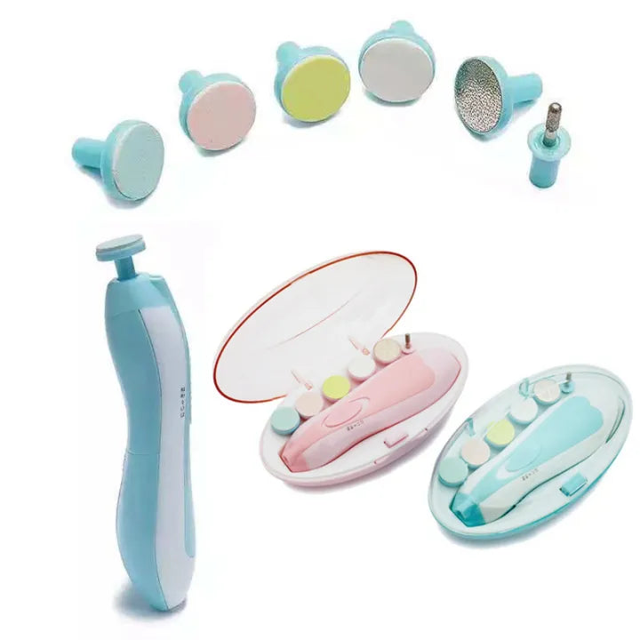 Electric Baby Nail Trimmer with 6 Grits & LED Light