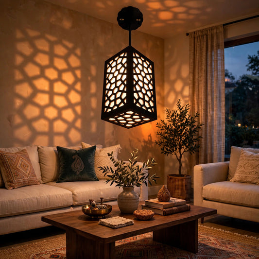 Wooden Geometric Ceiling Lamp for Home Decor